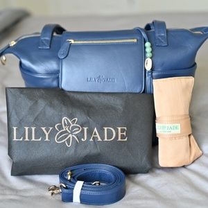 Lily Jade Navy and Gold Leather Madeline, great condition - RARE!